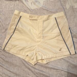 Cream Men’s Shorts with Blue Trim